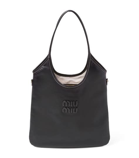 ivy leather bag miu miu|Black Ivy Leather Bag .